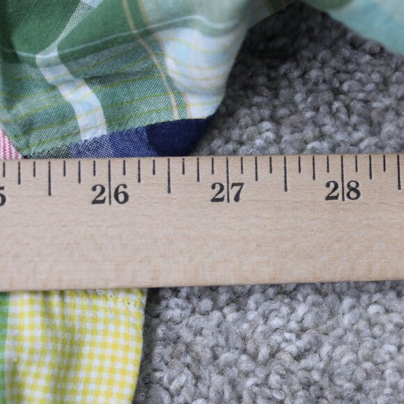 Ralph Lauren Shirt Mens Large Blake Patchwork Madras Short Sleeve Cotton Button - Picture 11 of 13